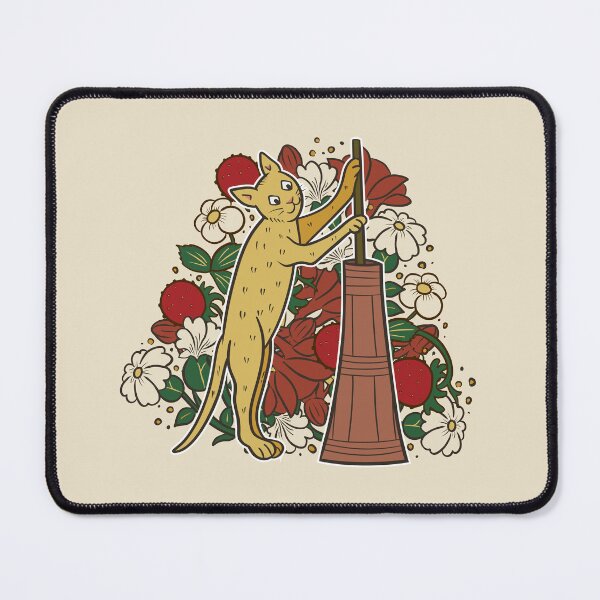 Item preview, Cute Medieval Cat churning butter illustration designed and sold by MariOyama.