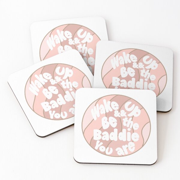 Item preview, Preppy Pink Retro Wavy Wake Up Be The Baddie You Are Sticker designed and sold by Kaimarbe | Cute Stickers & Apparel.