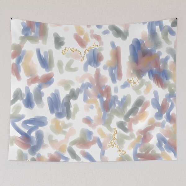 Item preview, Colorful Abstract Scribble Painting Lights Doodle Rainbow Flowers designed and sold by hopecope.