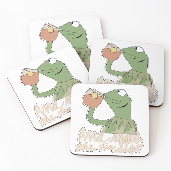 Item preview, Funny Sipping Tea Frog And Thats The Tea Sis Meme Sticker designed and sold by Kaimarbe | Cute Stickers & Apparel.