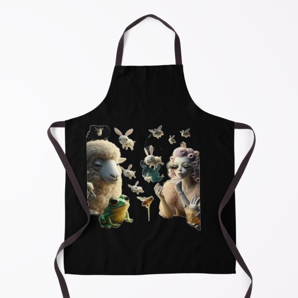 Item preview, Whimsical Rococo Lady with Flying Bunnies and Green Frog designed and sold by LujziWorld.