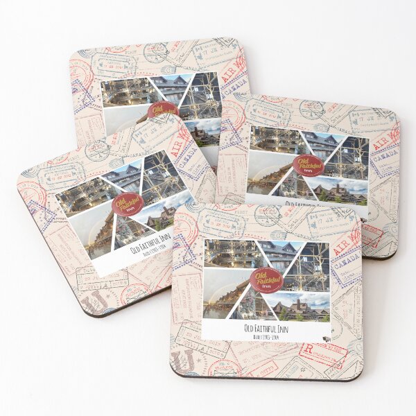 Item preview, Old Faithful Inn at Yellowstone National Park image collage designed and sold by SmyrnaBuffalo.