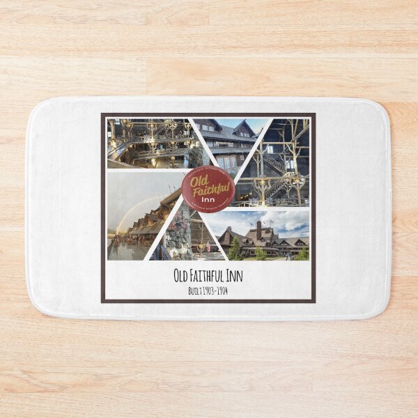 Item preview, Old Faithful Inn at Yellowstone National Park image collage designed and sold by SmyrnaBuffalo.