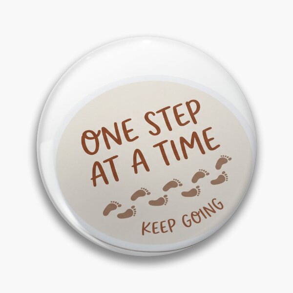 Item preview, One Step at a Time Keep Going - Motivational Footprints Sticker designed and sold by redblink store.