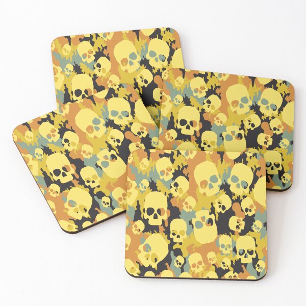 Item preview, YELLOW, ORANGE, BLACK,GRAY, WITH SKULLS MULTI-BRIGHT COLORS URBAN CAMO- MULTI USE designed and sold by V3GFX.