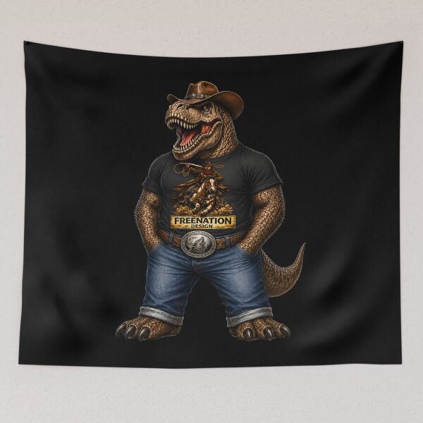 Item preview, Vintage Western Cowboy T-Rex Design designed and sold by FREENATION2026.