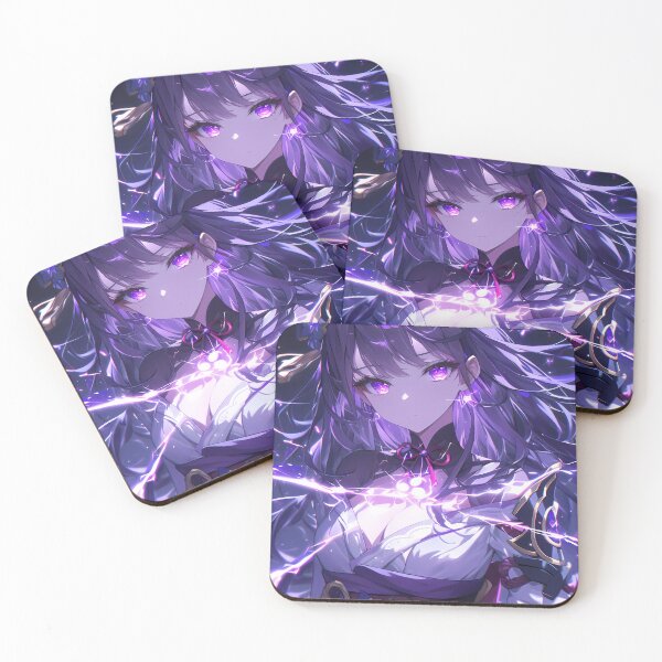 Item preview, Raiden Shogun Genshin Impact Violet Lightning Mystical Glowing Portrait designed and sold by 108Recordings.