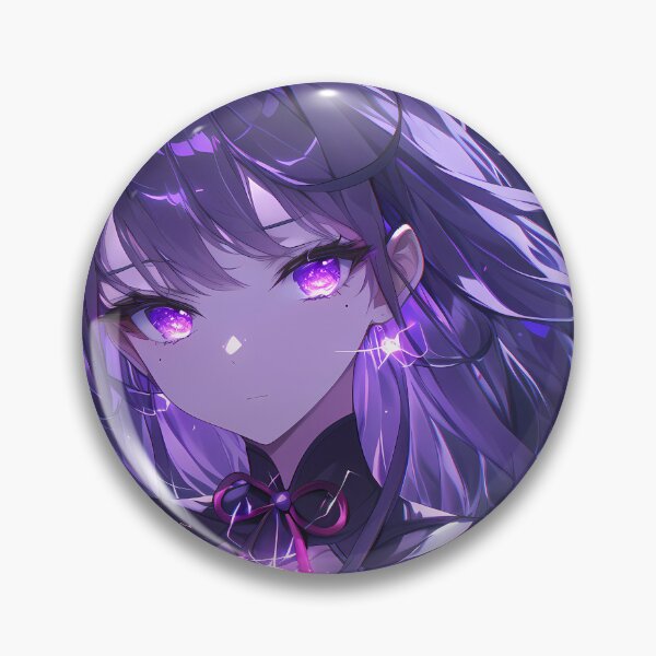 Item preview, Raiden Shogun Genshin Impact Violet Lightning Mystical Glowing Portrait designed and sold by 108Recordings.