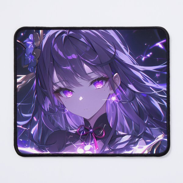 Item preview, Raiden Shogun Genshin Impact Violet Lightning Mystical Glowing Portrait designed and sold by 108Recordings.