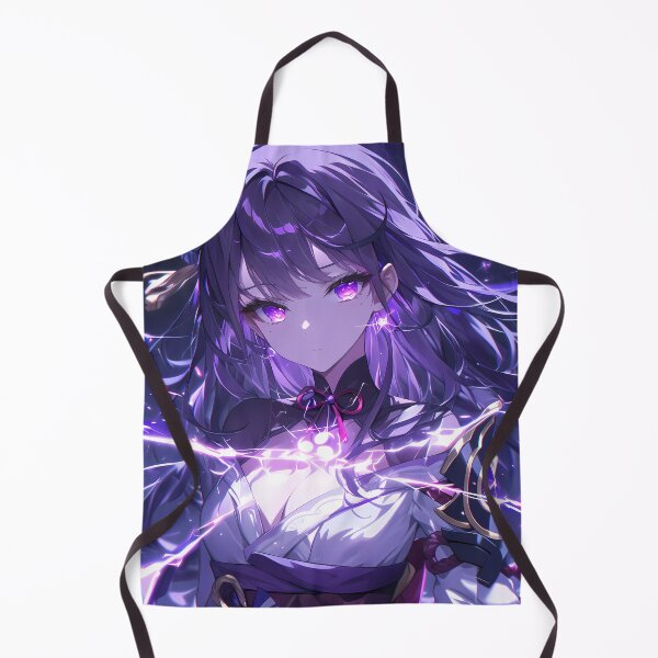 Item preview, Raiden Shogun Genshin Impact Violet Lightning Mystical Glowing Portrait designed and sold by 108Recordings.