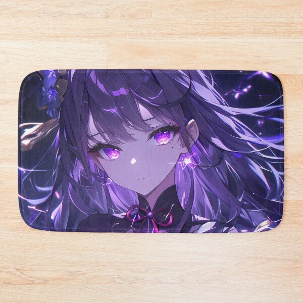 Item preview, Raiden Shogun Genshin Impact Violet Lightning Mystical Glowing Portrait designed and sold by 108Recordings.