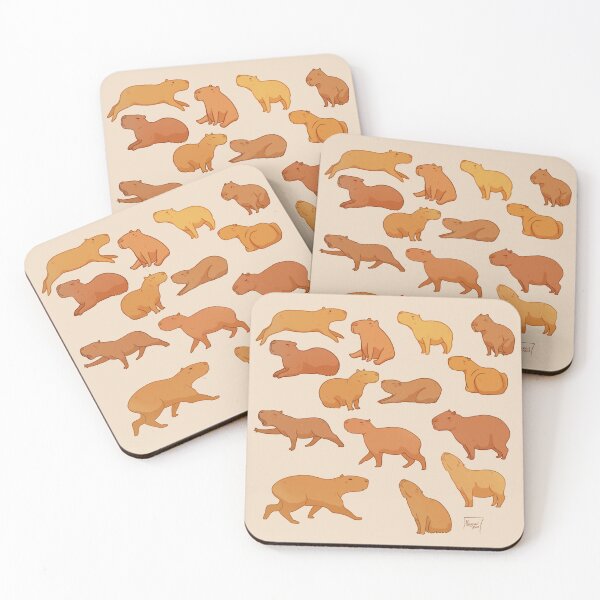 Item preview, Cartoon Capybaras the largest rodents in adorable poses designed and sold by Maysoulrose.