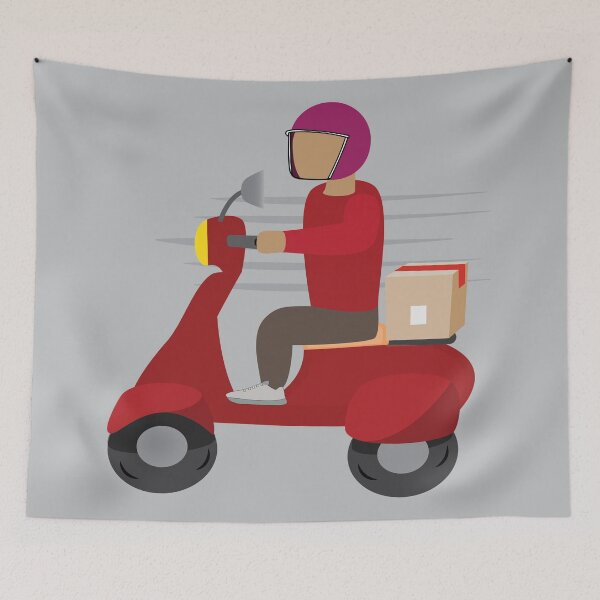 Item preview, Delivery Person Driving a Scooter designed and sold by ROSE ANN BANILAR.