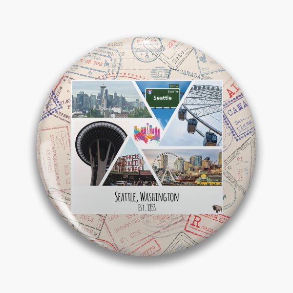 Item preview, Seattle Washington collage of images designed and sold by SmyrnaBuffalo.