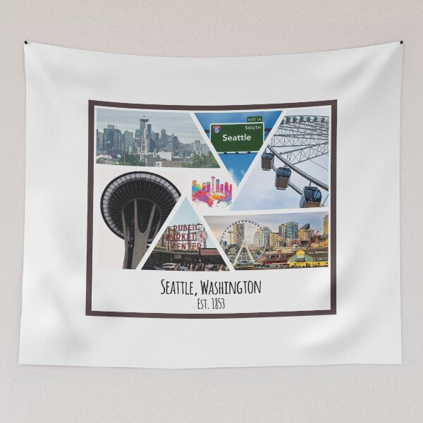 Item preview, Seattle Washington collage of images designed and sold by SmyrnaBuffalo.