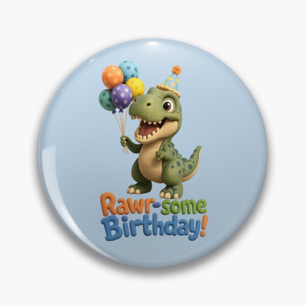 Item preview, Cute T-Rex Birthday Dinosaur - Rawr-some Birthday | Kawaii 3D Happy Birthday Animal Art designed and sold by Moons Studio.