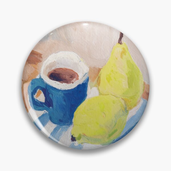 Item preview, Coffee Cup and Pears  | Colorful French Kitchen Still Life Art  designed and sold by CARRAANN.