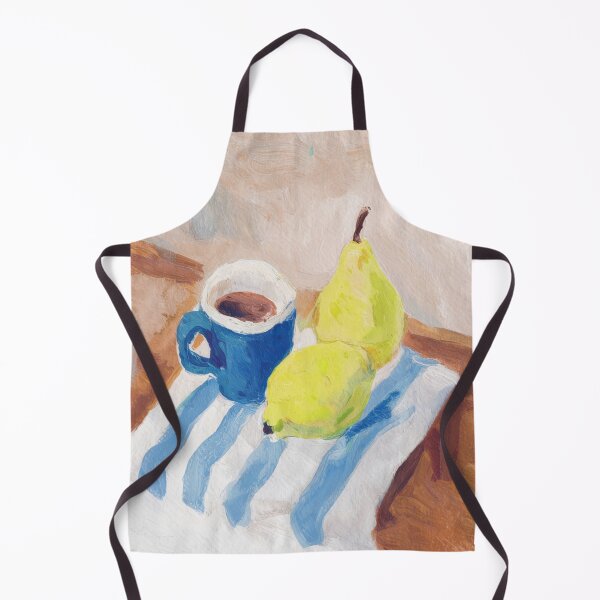 Item preview, Coffee Cup and Pears | Colorful French Kitchen Still Life Art designed and sold by CARRAANN.