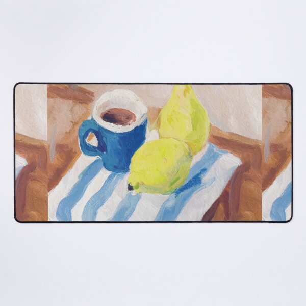 Item preview, Coffee Cup and Pears | Colorful French Kitchen Still Life Art designed and sold by CARRAANN.