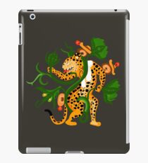 Mayan jaguar playing with a waterlily iPad Case/Skin
