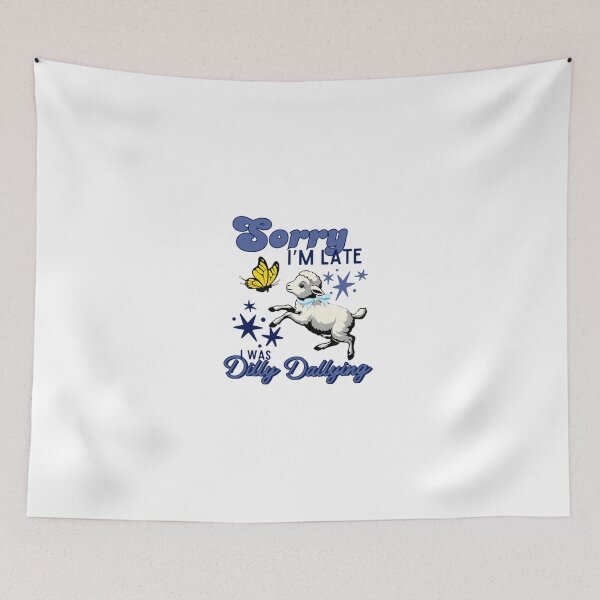 Item preview, Sorry I’m late I was dilly dallying, denim blue vintage lamb designed and sold by Phillipsalexan.