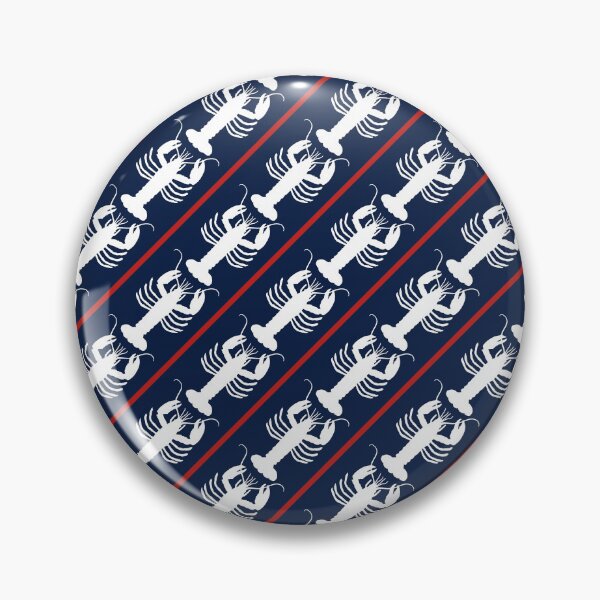 Item preview, Coastal Lobsters and Stripes Diagonal Pattern in Nautical Navy Blue White Red designed and sold by kierkegaard.