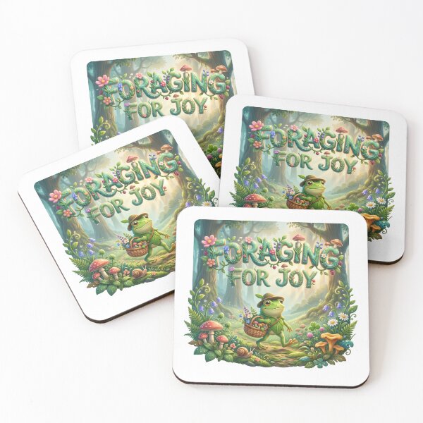 Item preview, Foraging For Joy Cottagecore Frog Mushroom Art designed and sold by pradeepvisuals.