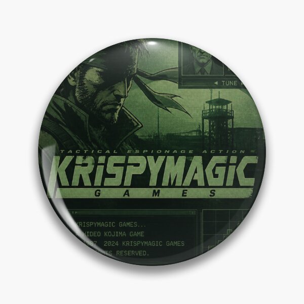 Item preview, Metal Gear Solid inspired KrispyMagicGames logo designed and sold by Krispymagic merch.