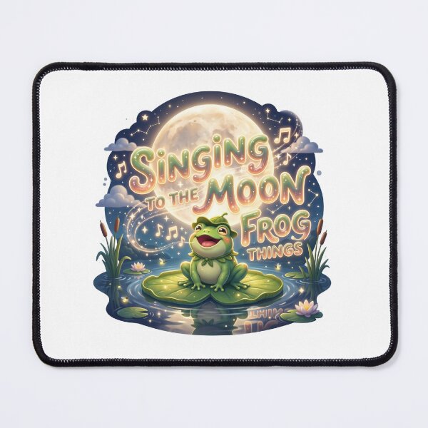 Item preview, Singing To The Moon Cottagecore Frog Night Art designed and sold by pradeepvisuals.