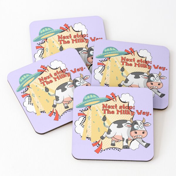 Item preview, Funny Alien UFO Cow Abduction - Next Stop The Milky Way Pun designed and sold by SilverSeaBKK.