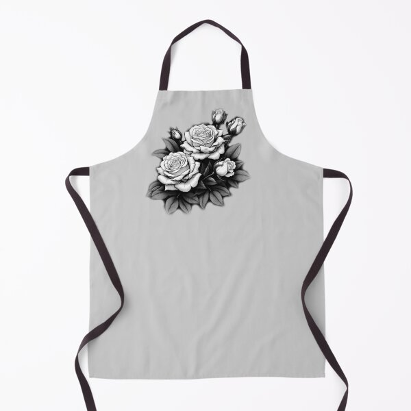 Item preview, VINTAGE FLOWERS, WHITE ROSES, ROSEBUDS, LEAVES, RETRO BLACK & WHITE FLORAL designed and sold by classic car craze.