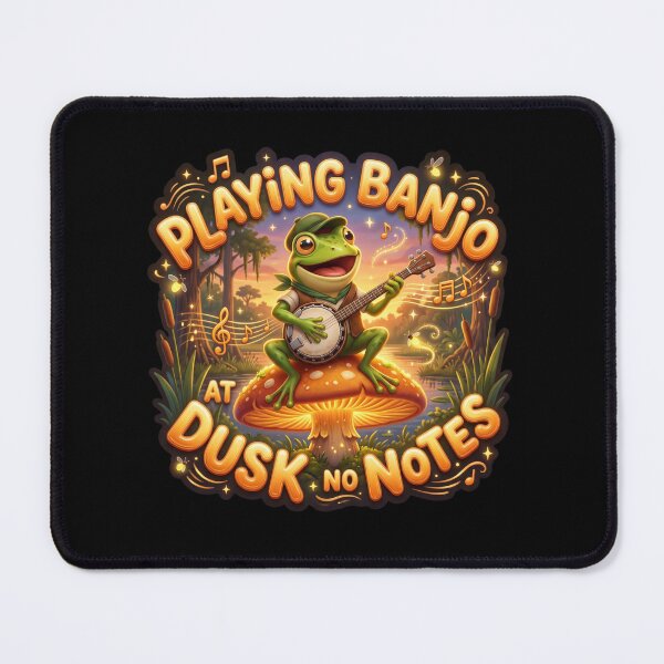 Item preview, Playing Banjo At Dusk Cottagecore Frog Music Art designed and sold by pradeepvisuals.
