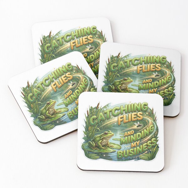 Item preview, Catching Flies Minding My Business Funny Frog Art designed and sold by pradeepvisuals.