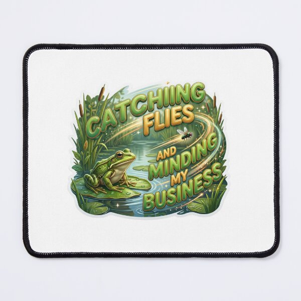 Item preview, Catching Flies Minding My Business Funny Frog Art designed and sold by pradeepvisuals.