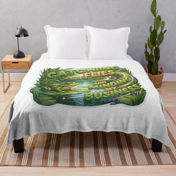Item preview, Catching Flies Minding My Business Funny Frog Art designed and sold by pradeepvisuals.