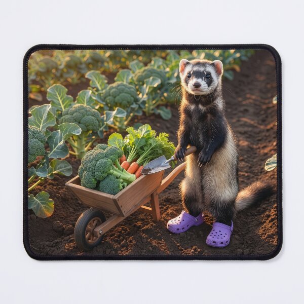 Item preview, Ferret Gardener Works in the Broccoli Fields designed and sold by Tridentulus.