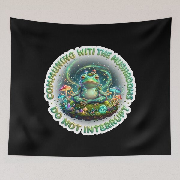 Item preview, Communing With Mushrooms Do Not Interrupt Frog designed and sold by pradeepvisuals.