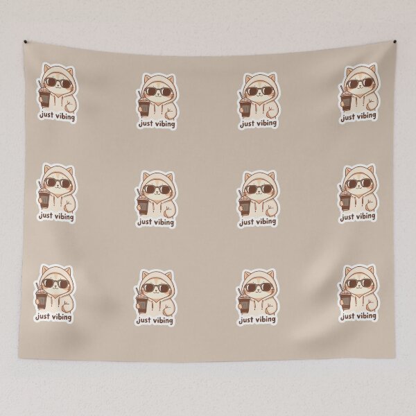 Item preview, Cool Cat Just Vibing Sticker Funny Kawaii Minimalist Design designed and sold by Digital_products_0111.