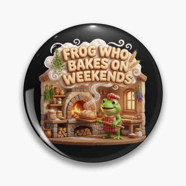 Item preview,  Frog Who Bakes On Weekends Cottagecore Kitchen Art designed and sold by pradeepvisuals.