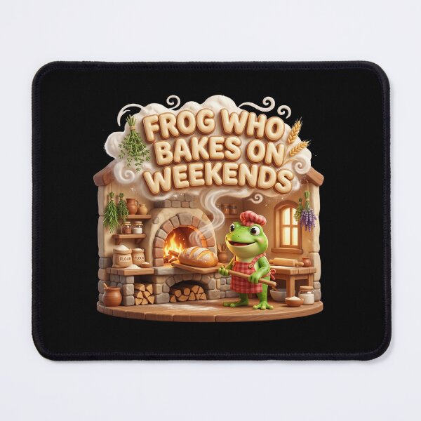 Item preview,  Frog Who Bakes On Weekends Cottagecore Kitchen Art designed and sold by pradeepvisuals.