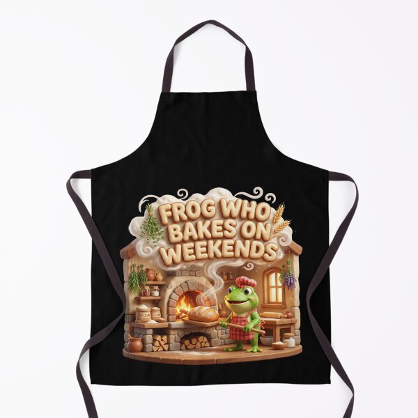 Item preview, Frog Who Bakes On Weekends Cottagecore Kitchen Art designed and sold by pradeepvisuals.