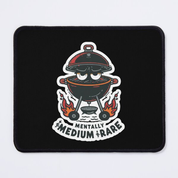 Item preview, Mentally Medium Rare Funny BBQ Grill Sticker designed and sold by magiquecreations.