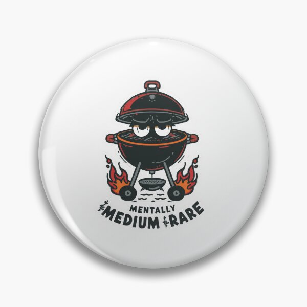 Item preview, Mentally Medium Rare Funny BBQ Grill Sticker designed and sold by magiquecreations.