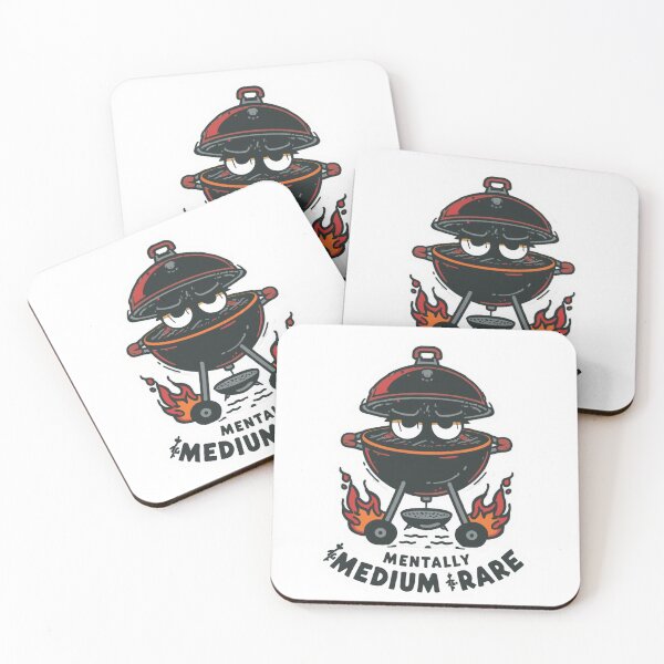 Item preview, Mentally Medium Rare Funny BBQ Grill Sticker designed and sold by magiquecreations.
