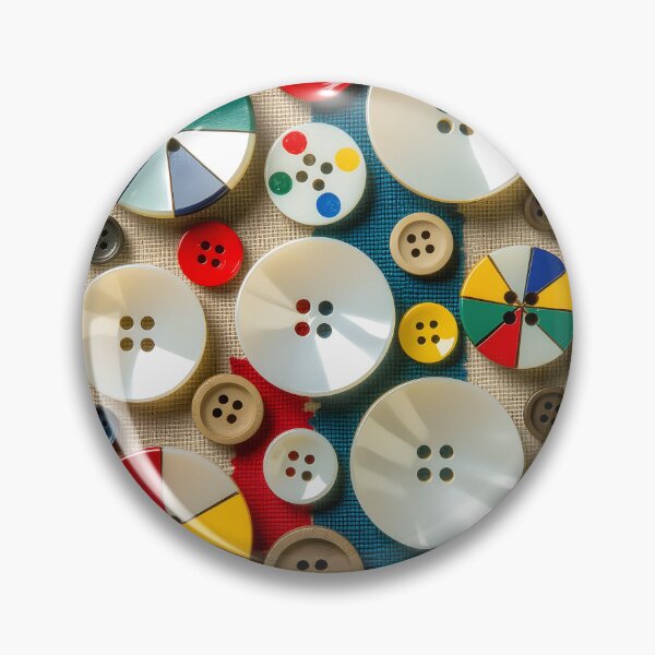 Item preview, A whimsical collection of antique buttons arranged on a textured canvas. designed and sold by Ponted.