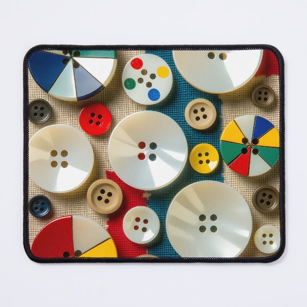 Item preview, A whimsical collection of antique buttons arranged on a textured canvas. designed and sold by Ponted.