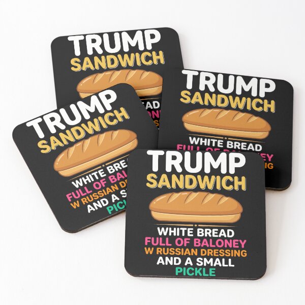 Item preview, Trump Sandwich White Bread Full Of Baloney W Russian Dressing And A Small Pickle Political Humor Anti Trump Satire designed and sold by SofenArt.