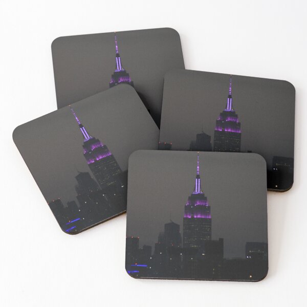 Item preview, Empire state building in purple at dusk designed and sold by JaysUrbanLense.