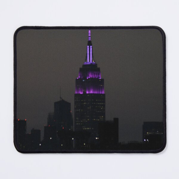 Item preview, Empire state building in purple at dusk designed and sold by JaysUrbanLense.
