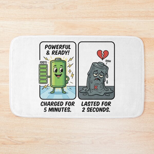 Item preview, Charged For 5 Minutes Lasted For 2 Seconds Funny Battery designed and sold by TaiwanMemory.
